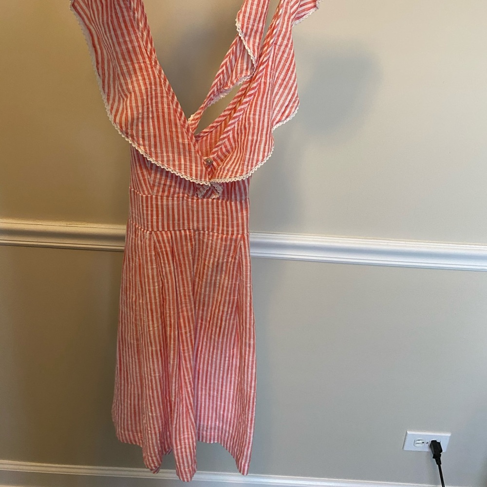 Red & White Striped Free People Dress